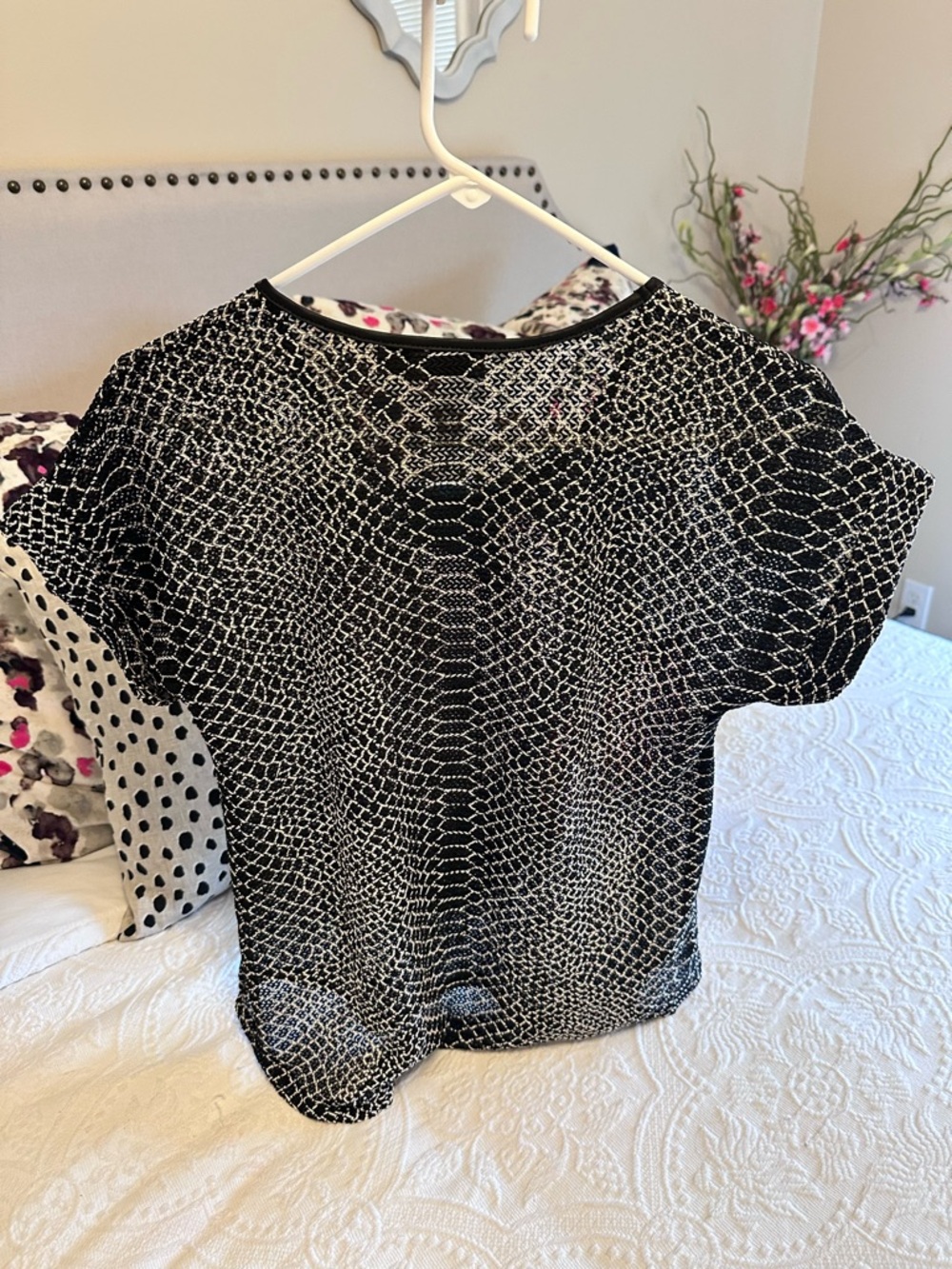 Cortefiel Semi Sheer Blouse Size Small 4 - Picture 2 of 6